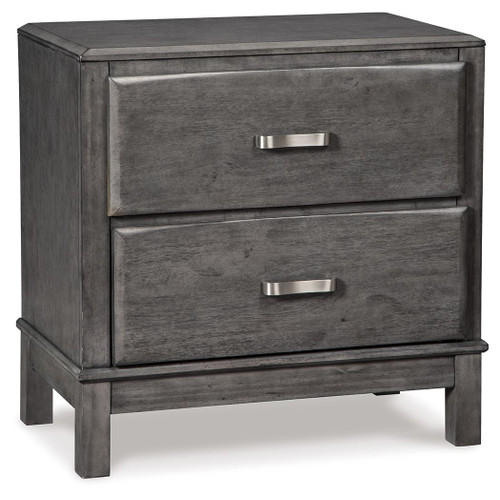 Caitbrook Gray Two Drawer Night Stand