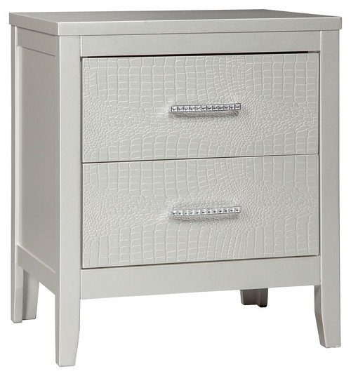 Olivet Silver Two Drawer Night Stand