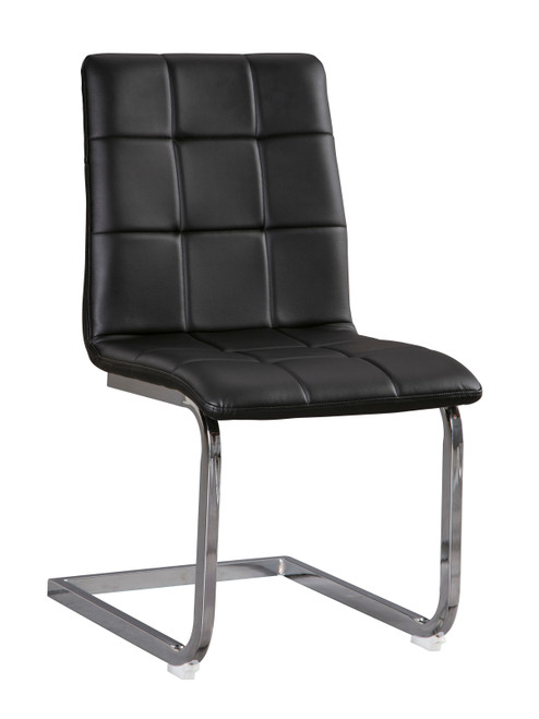 Madanere Black/Chrome Finish Dining Upholstered Side Chair