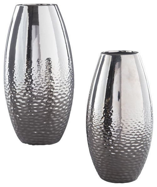 Dinesh Silver Finish Vase Set