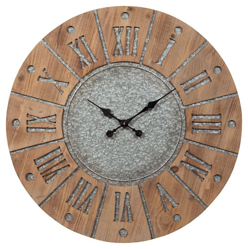 Payson Antique Gray/Natural Wall Clock