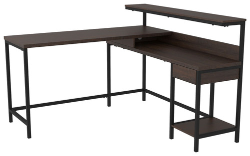 Camiburg Warm Brown L-Desk with Storage