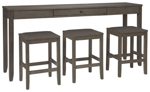 Caitbrook Gray Rectangular  Counter TBL Set(4/CN)