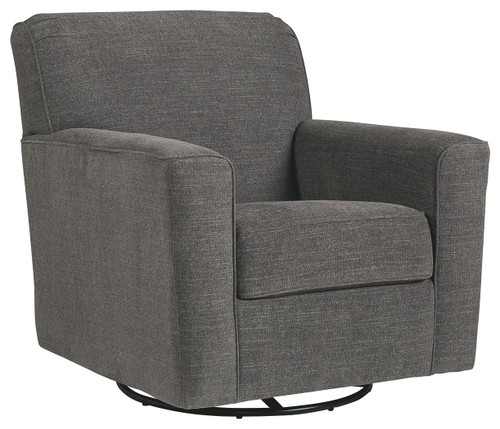 Alcona Charcoal Swivel Glider Accent Chair