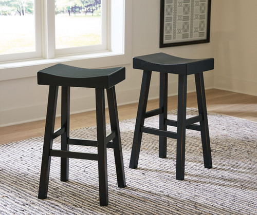 Glosco Black Tall Stool (2/CN)