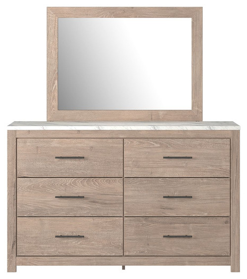 Senniberg Light Brown/White Dresser, Mirror