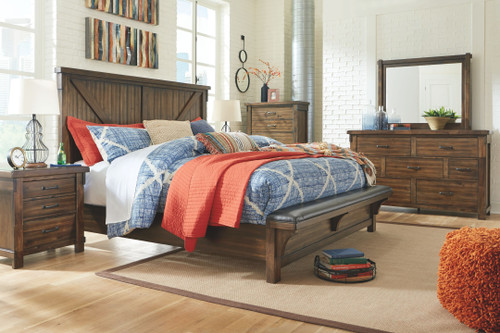 Lakeleigh Brown 5 Pc. Dresser, Mirror & California King Upholstered Bed