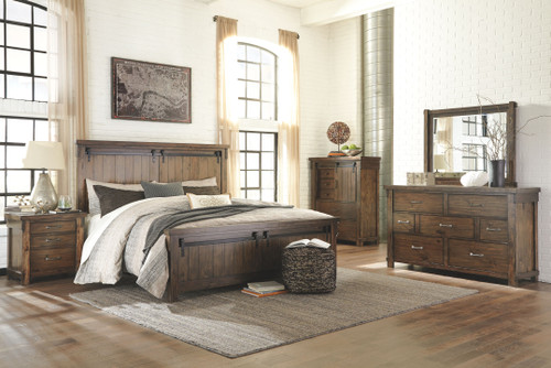 Lakeleigh Brown 7 Pc. Dresser, Mirror, California King Panel Bed & 2 Nightstands