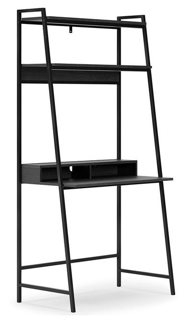 Yarlow Black Home Office Desk and Shelf