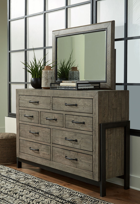 Brennagan Gray Dresser, Mirror