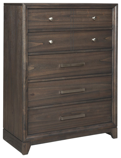 Brueban Brown Five Drawer Chest