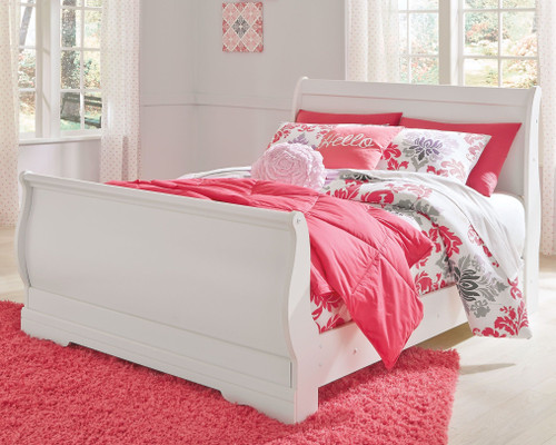 Anarasia White Full Sleigh Bed