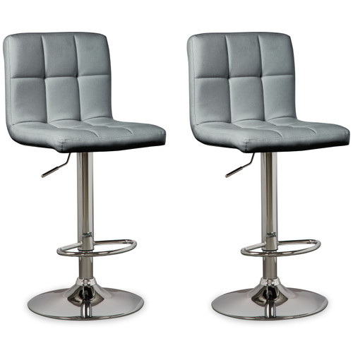 Bellatier Gray Tall Upholstered Swivel Barstool(Set of 2)