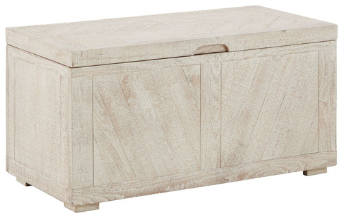 Ryker Distressed White Storage Trunk