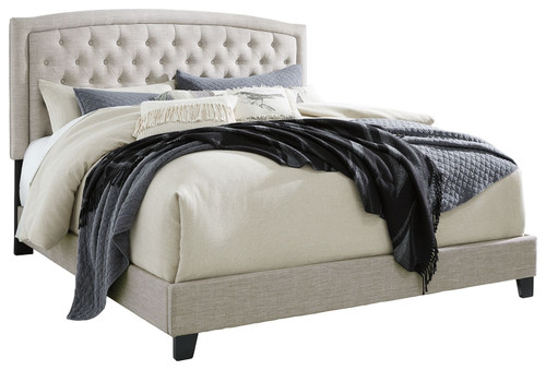 Jerary Gray King Upholstered Bed Arched Tufted Headboard