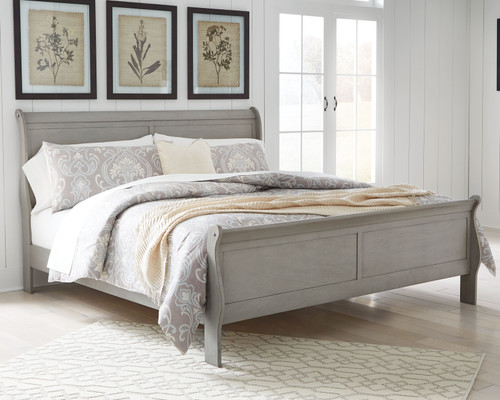 Kordasky Dark Gray King Sleigh Bed