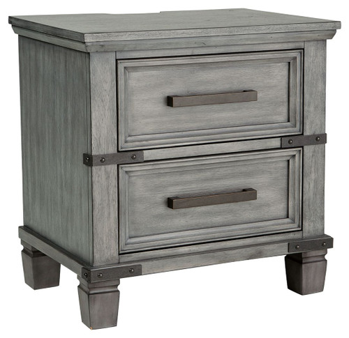 Russelyn Gray Two Drawer Night Stand