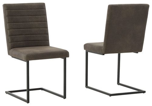 Strumford Gray / Black Dining Upholstered Side Chair (2/cn)