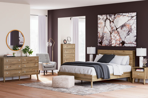 Aprilyn Light Brown 3 Pc. Dresser, Queen Bookcase Bed