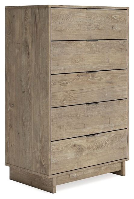 Oliah Natural Five Drawer Chest