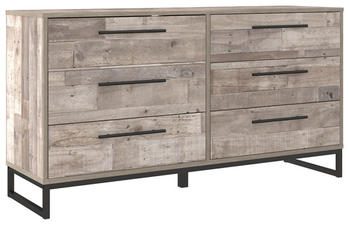 Neilsville Whitewash Six Drawer Dresser Vinyl-wrapped