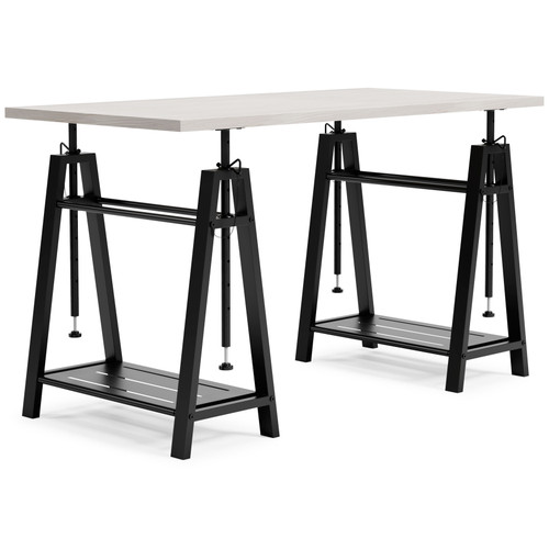 Bayflynn White/black Adjustable Height Desk