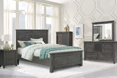 Brookfield ( GREY )Queen Bed ,Dresser-Mirror, Chest , Nightstand ,FREE Queen Mattress  TEXT Cynthia 832 212-8792