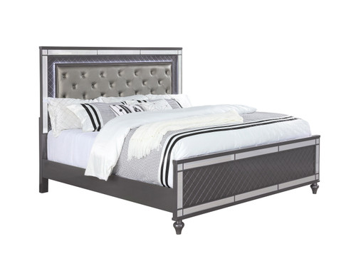 Refino Upholstered King Bed Gray