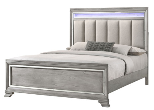 Vail Upholstered King Bed Gray