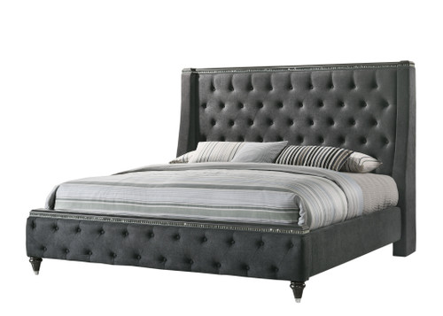 Giovani Upholstered King Bed Gray