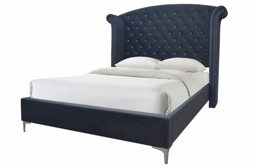 Lucinda Upholstered King Bed Gray