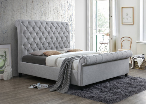 Kate Upholstered Queen Bed Gray
