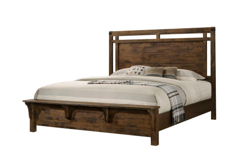 Curtis Panel Queen Bed Brown