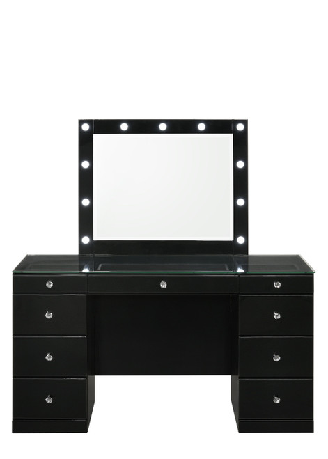 Avery Vanity Desk Mirrors Black