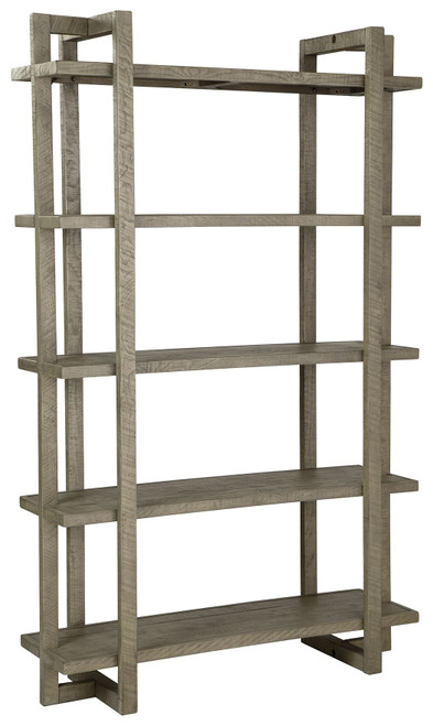 Bergton Distressed Gray Bookcase