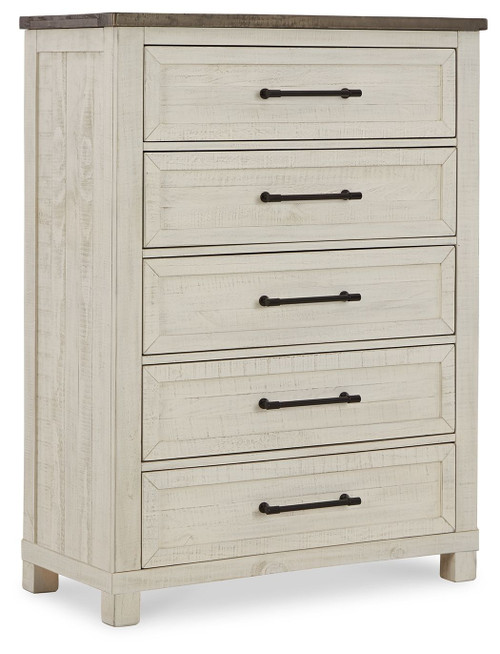 Brewgan White Five Drawer Chest