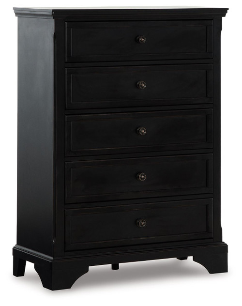 Chylanta Black Five Drawer Chest