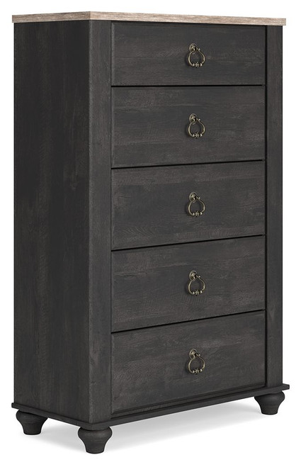 Nanforth Two-tone Five Drawer Chest