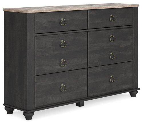 Nanforth Two-tone Six Drawer Dresser