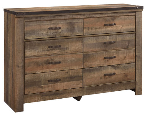 Trinell Brown Dark Six Drawer Dresser 61.34" X 15.98" X 42.99"