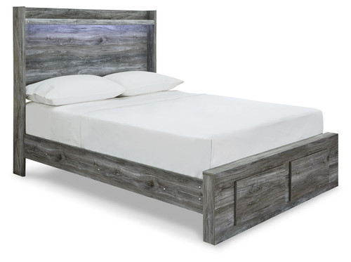 Baystorm Gray Full Panel Bed With 2 Storage Drawers