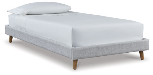 Tannally Beige Twin Uph Platform Bed