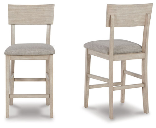 Waylowe Natural Upholstered Barstool (Set of 2)