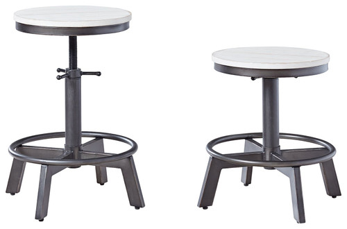 Torjin Vintage White Swivel Stool (Set of 2)