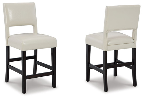 Leektree Ivory / Brown Upholstered Barstool (Set of 2)