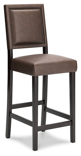 Benmara Brown / Dark Brown Tall Uph Barstool (Set of 2)