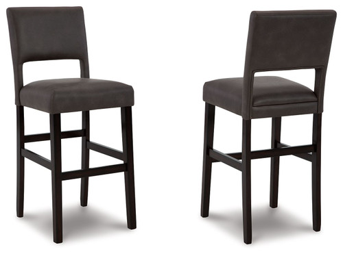 Leektree Gray / Brown Tall Uph Barstool (Set of 2)