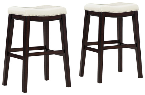 Lemante Ivory / Brown Tall Uph Stool (Set of 2)