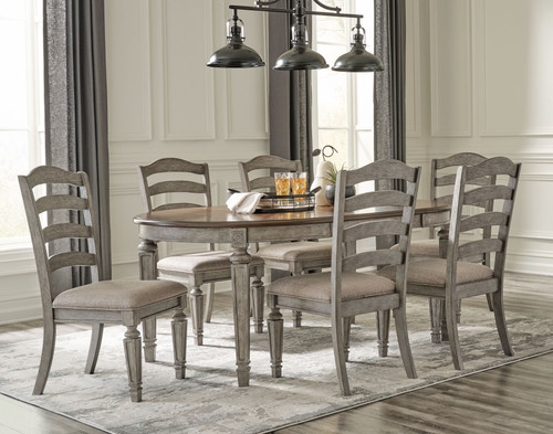 Lodenbay Antique Gray 7 Pc. Dining Room Extensiontable, 6 Side Chairs