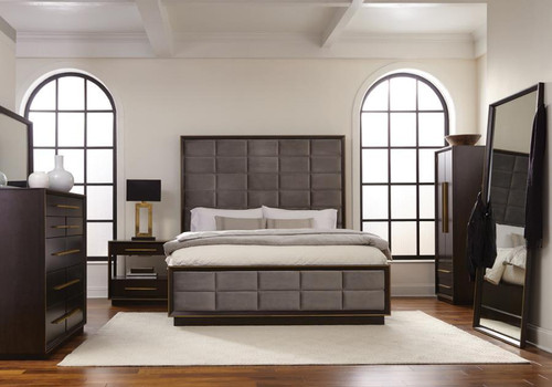 Durango California King Bed 4 Piece Set Dark Gray